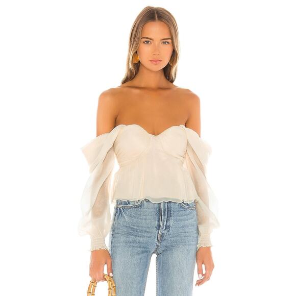 House of Harlow 1960 X REVOLVE Burna Blouse Cream - S - Picture 1 of 4